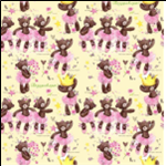 Упаковочная бумага Милый мишка для сувенирной продукции в рулонах, мелованная с одной стороны, с пол