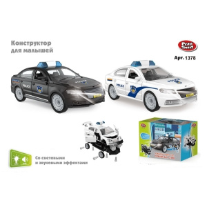 Игрушка-конструктор /Полицейский автомобиль/ световые и звуковые эффекты, 2 цвета в ассортименте, в/