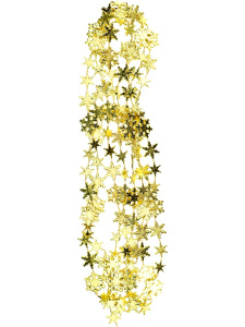 Новогоднее украшение бусы на ёлку золотые /Снежинки/ НУ-6752