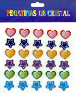 Стикеры детские объемные Crystal, пластик. Ассорти.