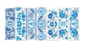 Пасхальная декоративная термоусадочная пленка на 7 яиц. Гжель