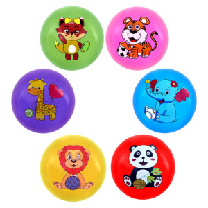 Мяч детский надувной /Зверята/, 25 см, ПВХ, ассорти, 6 цветов, JOLLY JOT (ДЖОЛЛИ ДЖОТ), 666121