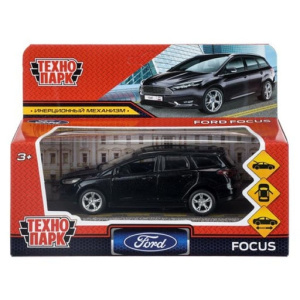 Машина металл FORD FOCUS TURNIER длина 12 см, двер, баг, инерц, черный, 
