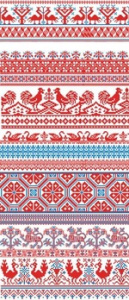 Пасхальная декоративная термоусадочная пленка на 7 яиц. Вышивка крестиком