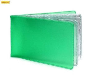 Визитница горизонтальная, ПВХ зеленая /Эконом/, 16 листов 32 карты ВЦ-5394