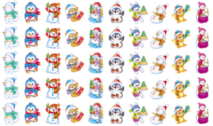 НМ-12025 Набор наклеек для поощрения. Снеговички