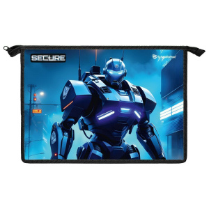 Папка д/тетрадей 1 отд. А4 Schoolformat СТРАЖ ПОРЯДКА молния 325х230х55 мм синий пластик, полиэстер 