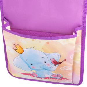 Кармашки-органайзер в шкафчик для детского сада ЮНЛАНДИЯ на резинке, 5 карманов, 21х68 см, /Elephant