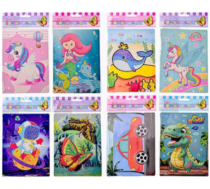 Алмазная мозаика 13.5X23 см, частичная выкладка, 8 дизайнов в ассортименте, ОПП-упаковка