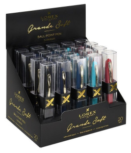 Ручка шариковая подарочная LOREX Grande Soft синий 0,7 мм корпус пласт. ultra-soft touch ассорти мет