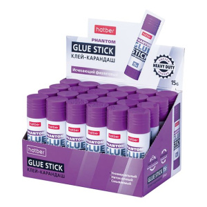 Клей-Карандаш Hatber Phantom 15гр в картонной Дисплей-витрине