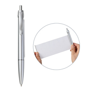 Ручка шариковая автоматическая ШПАРГАЛКА, СИНЯЯ, пулевидный пиш.узел 1.0мм, корпус пластиковый сереб