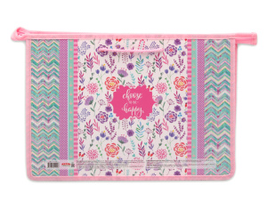 Папка детская на шнурке А4 НЕЖНЫЕ ЦВЕТЫ (П-1950) пластик