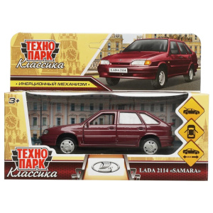 Машина металл LADA -2114 /SAMARA/, 12 см, двер, баг, инерц, фиолетовый, кор. 