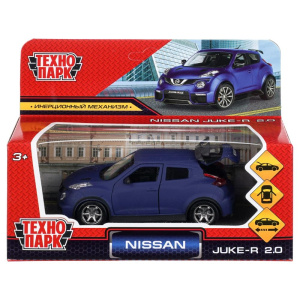 Машина металл NISSAN JUKE-R 2.0 SOFT 12 см, двер, багаж, инерц, синий, кор.