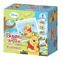Кубики /Винни и его друзья/ (без обклейки) 4 шт Дисней