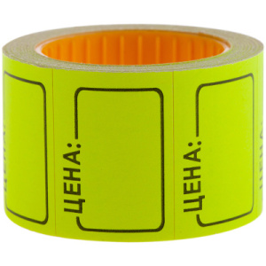 Ценник средний OfficeSpace, 35*25мм, желтый, 200шт./1 РУЛОН Spt_4186 (10702070/101224/5165290/1, Кит