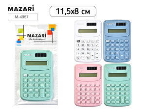 Калькулятор карманный, 8 разрядов, батарейка AG10 в комплекте, пластиковый корпус, 115х80 мм, 4 цвет