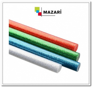 Стержни для клеевого пистолета ТМ MAZARI арт. M-4384P, M-4385P с блёсткми, длина 10 см, толщина 11 м