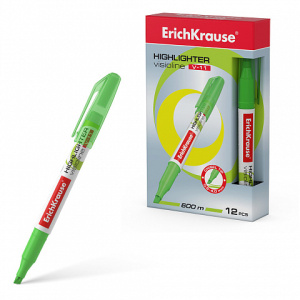 Текстмаркер ErichKrause Visioline V-11 Neon, цвет чернил зеленый  (в коробке по 12 шт.)