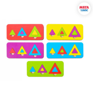 Вкладыш 6 элементов треугольник (по системе раннего развития) Цвета в ассортименте
