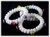 Резинки для волос ПРУЖИНКА с шариками белые, 5 шт. в упаковке. Еврохолдер