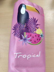 Пенал на молнии со шнурком РАЙСКИЕ ПТИЦЫ (ПН-3143) искусственная кожа, инд.ШК, 7,5х21 см