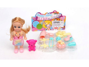 Мини-кукла в наборе (5,5х3,5х12 см, 9 предметов) (арт. 2918018)