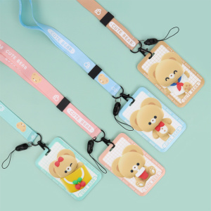 Бейдж на ленте вертикальный с принтом /CUTE BEAR/