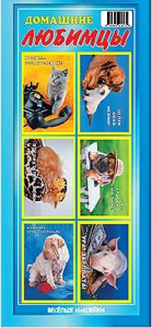 Веселые наклейки 6шт 40х60мм серия /Домашние любимцы/