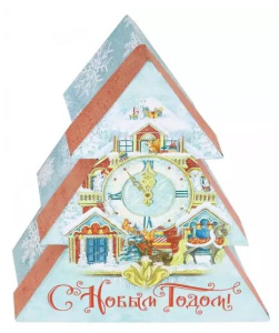 Подарочная коробка Заснеженные куранты из мелованного, ламинированного, негофрированного картона пло