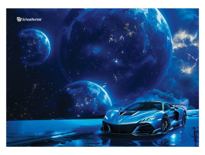 Клеенка д/уроков труда Schoolformat КОСМИЧЕСКАЯ МАШИНА 50х70 см ПВХ синий д/мальчиков