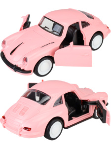 Машинка инерционная (16,7х7,5х5,7 см, розовый, свет, звук, 2 двери откр.) в пакете (Арт. ИК-0843)