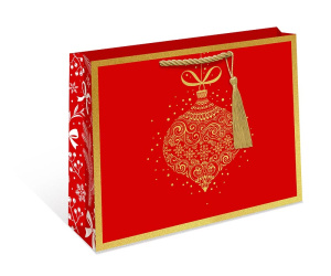 0557.199 Сумка бумажная делюкс НГ CB 	230х180х100