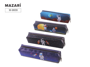 Пенал SPACE, 20х6.2х4.5 см, на молнии, полиуретан, ассорти 4 дизайна, ОПП-упаковка