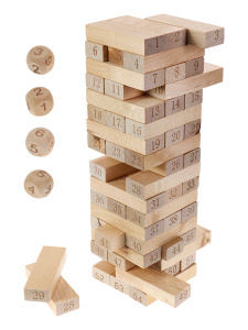 Деревянная игрушка. Игра /Башня. Высотка maxi/ (28см,54 блока) . Арт. ИД-0752
