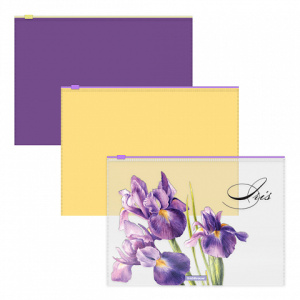 НАБОР  из 3 zip-пакетов пластиковых ErichKrause® Soft Iris, B5, полупрозрачный, ассорти