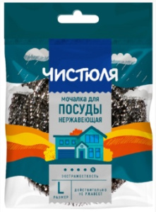 ЧИСТЮЛЯ Мочалки из нержавеющей стали 1шт разм.L /ММ004