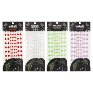 Стразы-наклейки акриловые КРУГ+КВАДРАТ 156шт.