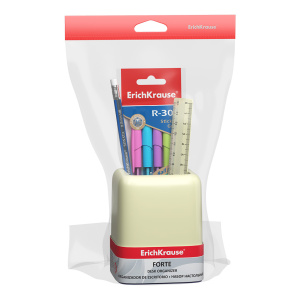 Набор настольный пластиковый ErichKrause® Forte, Pastel, желтый с фиолетовой вставкой