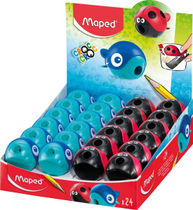 Точилка MAPED Croc Croc Easy с контейнером ассорти корпус пластик 1 отвер. в дисплее индив.штрих-код