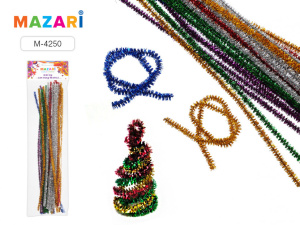 Набор для творчества: проволока синельная, d=0.6 см, длина 30 см, 30 шт. в упаковке, блестящая, микс