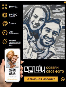 Алмазная мозаика 30х40 см. Серия /СЕЛФИКОНСТРУКТОР/. 6 цветов. Классик (Арт.СКА-2455)