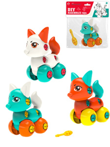 Игрушка конструктор.Лиса (в наборе отвертка) 12х11,3 см, в пакете (арт. 2956123)