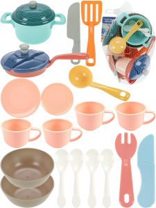 Набор посуды (17 предметов) пластик, 18х10х14см, в сетке ( Арт. 2332826)