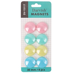 Магниты для доски d=3см цветные  8шт/уп
