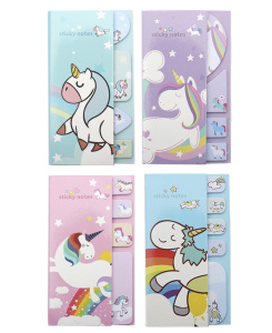 Набор бум.блоков для записи и закладок с клеевым краем ПОНИ (БЗК-6240) 8х14,2см 18л, микс 4диз,кр 24