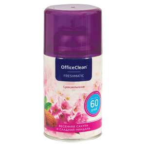 Сменный баллон для освеж. воздуха OfficeClean /Весенняя сакура и сладкий миндаль/ сухое расп., 250мл