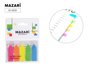 Набор закладок с клеевым краем, 5 блоков 44x12 мм х 25л.