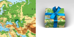 Упаковочная бумага Карта мира (10 листов в рулоне, 70 х 100 см, 90 г/м2) 10-05-0051